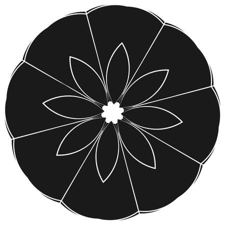 Sacred geometry lotus, floral, flower motif, icon. Geometric circular, circle symbol illustration - stock vector illustration, clip-art graphicsのイラスト素材