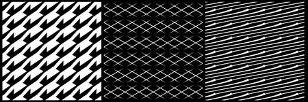 Set of 3 seamless pattern, texture vector - stock vector illustration, clip-art graphics
