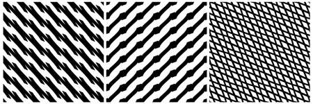 Set of 3 seamless pattern, texture vector - stock vector illustration, clip-art graphics