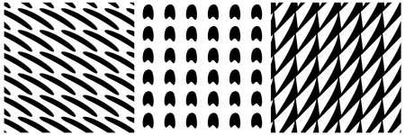 Set of 3 seamless pattern, texture vector - stock vector illustration, clip-art graphics