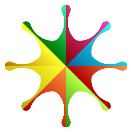 Abstract circular, radial geometric vector element, icon, illustration. Motif mandala design - stock vector illustration, clip-art graphicsのイラスト素材