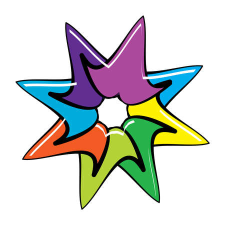 Abstract circular, radial geometric vector element, icon, illustration. Motif mandala design - stock vector illustration, clip-art graphicsのイラスト素材