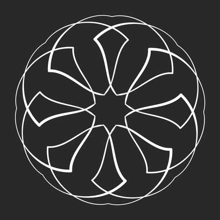 Radiating mandala. Circular geometric motif icon shape - stock vector illustration, clip-art graphicsのイラスト素材