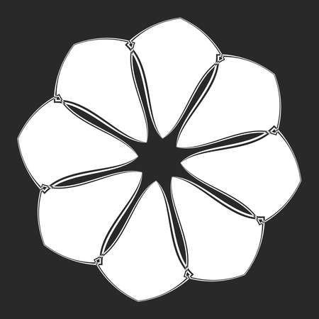 Radiating mandala. Circular geometric motif icon shape - stock vector illustration, clip-art graphicsのイラスト素材