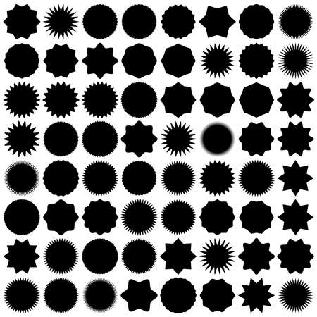 Starburst, sunburst price tag, label with empty, blank space. Price flash button, pin shape - stock vector illustration, clip-art graphicsのイラスト素材