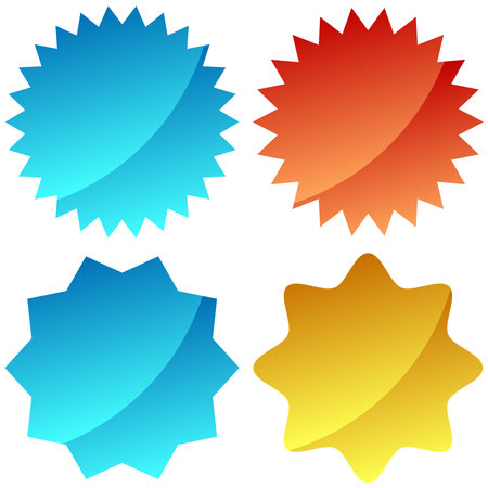 Starburst, sunburst price tag, label with empty, blank space. Price flash button, pin shape - stock vector illustration, clip-art graphicsのイラスト素材