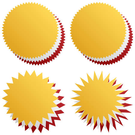 Gold, silver, bronze plaque, banner and seal. Precious metal badge, label and tag icon - stock vector illustration, clip-art graphicsのイラスト素材