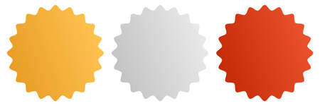 Gold, silver, bronze plaque, banner and seal. Precious metal badge, label and tag icon - stock vector illustration, clip-art graphicsのイラスト素材