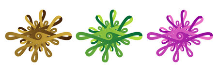 Gradient filled shaded design element, geometric shape set - stock vector illustration, clip-art graphicsのイラスト素材