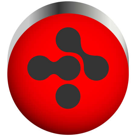 Connected circles, nodes as technology, tech, electronics and connection icon symbol - stock vector illustration, clip-art graphicsのイラスト素材