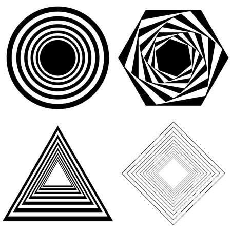 Op art, geometric element, shape - stock vector illustration, clip-art graphicsのイラスト素材