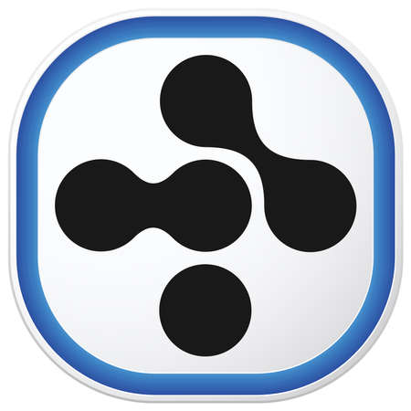 Connected circles, nodes as technology, tech, electronics and connection icon symbol - stock vector illustration, clip-art graphicsのイラスト素材