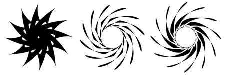 Set of circular radial geometric mandala motif icons - stock vector illustration, clip-art graphicsのイラスト素材