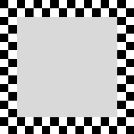 Racing flag, chessboard, checkerboard black and white alternating squares frame, boarder. Checkered background, backdrop vector - stock vector illustration, clip-art graphicsのイラスト素材