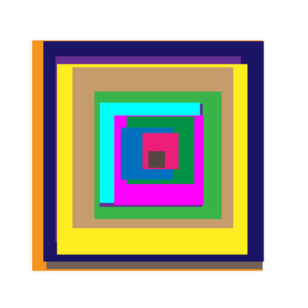 Colorful random squares abstract geometric element - stock vector illustration, clip-art graphicsのイラスト素材