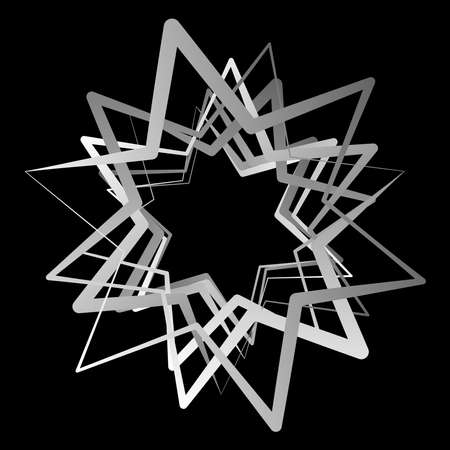 Star vector illustration. Random rotated stars icon, symbol - stock vector illustration, clip-art graphicsのイラスト素材