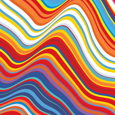 Distorted wavy waving lines, stripes abstract colorful vector texture, backdrop - stock vector illustration, clip-art graphicsのイラスト素材