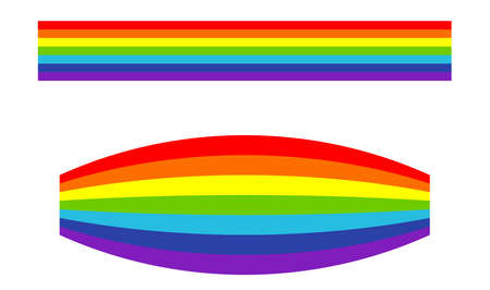 Rainbow weather, happiness, nature concept illustration, graphic. Symbolic flag of LMBTQ + - stock vector illustration, clip-art graphicsのイラスト素材