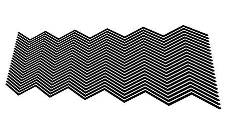 Edgy zig-zag, criss-cross lines in 3D perspective - stock vector illustration, clip-art graphics