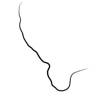 Wavy, waving, billowy, squiggle and squiggly line. Irregular random lines. Stock vector illustration, clip-art graphicsのイラスト素材