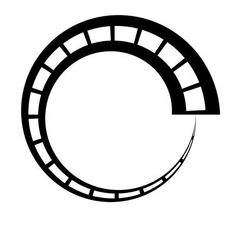 Black and white segmented circle, ring abstract geometric vector illustration. Stock vector illustration, clip-art graphicsのイラスト素材