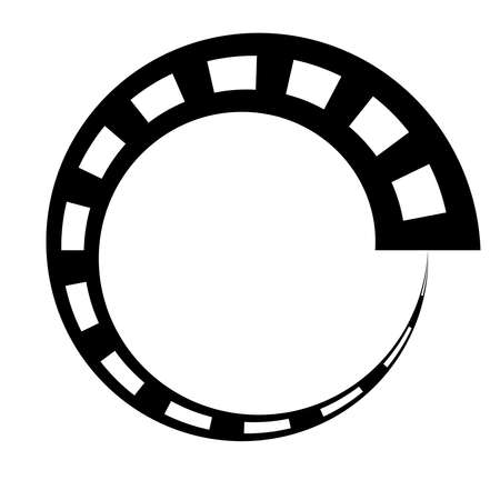 Black and white segmented circle, ring abstract geometric vector illustration. Stock vector illustration, clip-art graphicsのイラスト素材