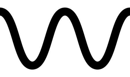 Horizontally repeatable wavy, waving, wave, billowy and zig-zag line, stripe. Stock vector illustration, clip-art graphicsのイラスト素材