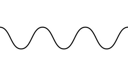 Horizontally repeatable wavy, waving, wave, billowy and zig-zag line, stripe. Stock vector illustration, clip-art graphicsのイラスト素材