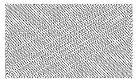 Scribble, sketch lines rectangle plane. Squiggly, zig-zag, criss-cross doodle lines rectangular...