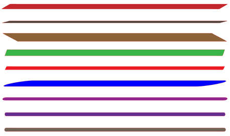 Dynamic drawing lines, stripes template. Horizontal line dividers. Pen, pencil hand drawing lines. Stock vector illustration, clip-art graphicsのイラスト素材