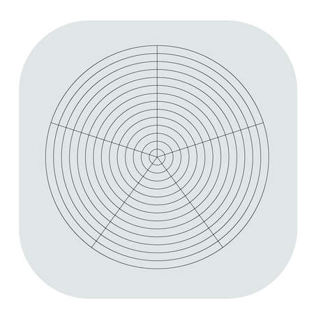 Polar, circular grid, mesh. Pie chart, graph element. Stock vector illustration, clip-art graphicsのイラスト素材