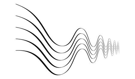 Wavy, zig-zag, criss-cross lines. Waving stripes. Stock vector illustration, clip-art graphicsのイラスト素材