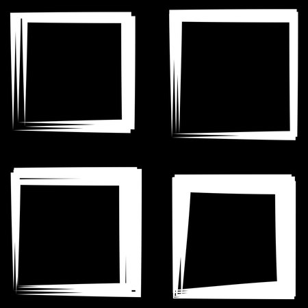 Random square contour frame, border element. Stock vector illustration, clip-art graphicsのイラスト素材