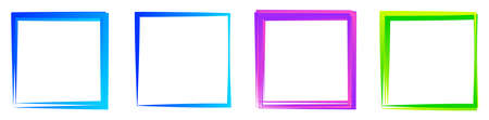 Random square contour frame, border element. Stock vector illustration, clip-art graphicsのイラスト素材