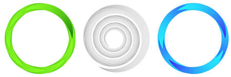 Circular spiral, swirl and twirl element. Stock vector illustration, clip-art graphicsのイラスト素材
