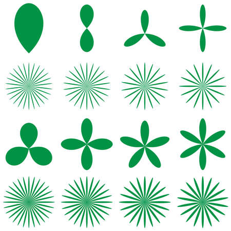 Leaf, flower and plant silhouette element. Stock vector illustration, clip-art graphicsのイラスト素材