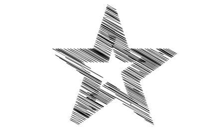 Drawn, sketch star. Line drawing star element. Stock vector illustration, clip-art graphicsのイラスト素材