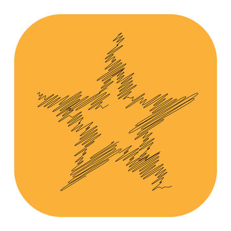 Drawn, sketch star. Line drawing star element. Stock vector illustration, clip-art graphicsのイラスト素材