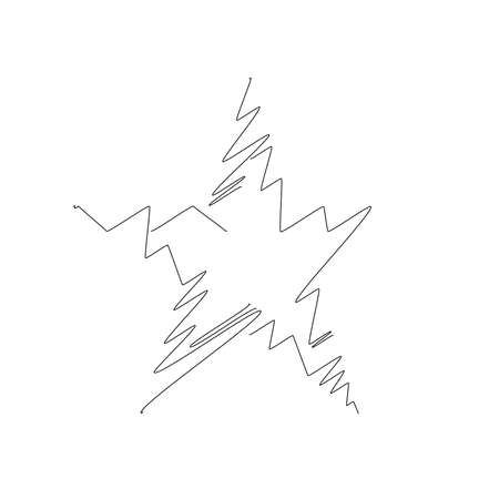 Drawn, sketch star. Line drawing star element. Stock vector illustration, clip-art graphicsのイラスト素材