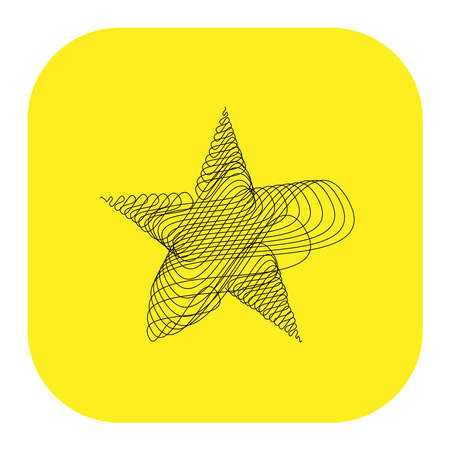 Drawn, sketch star. Line drawing star element. Stock vector illustration, clip-art graphicsのイラスト素材