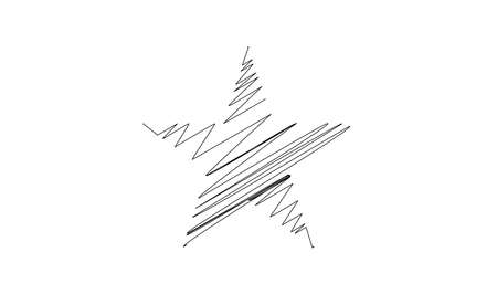 Drawn, sketch star. Line drawing star element. Stock vector illustration, clip-art graphicsのイラスト素材