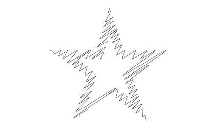 Drawn, sketch star. Line drawing star element. Stock vector illustration, clip-art graphicsのイラスト素材