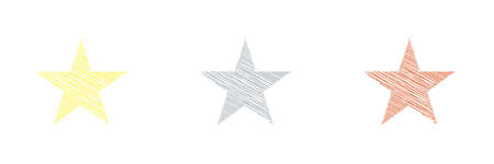 Drawn, sketch star. Line drawing star element. Stock vector illustration, clip-art graphics