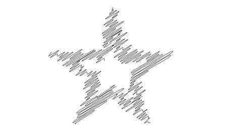 Drawn, sketch star. Line drawing star element. Stock vector illustration, clip-art graphicsのイラスト素材