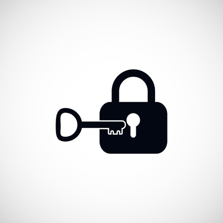 Lock and key vector icon, flat design best vector iconのイラスト素材