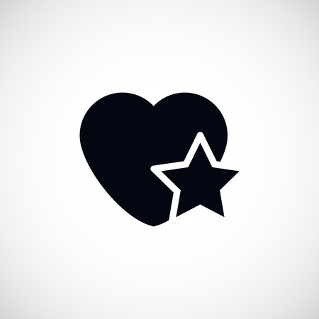 heart star icon, flat design best vector iconのイラスト素材
