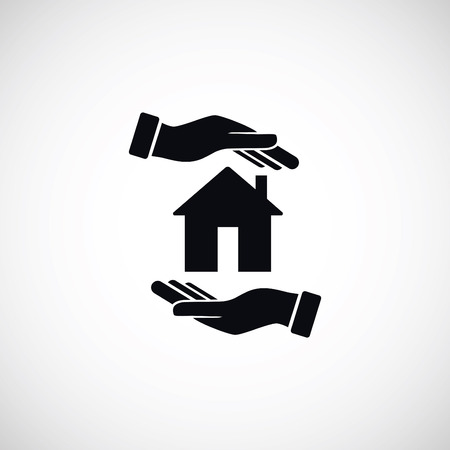 House in hand vector, flat design best vector iconのイラスト素材