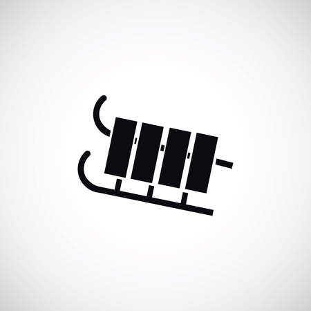 sleigh icon, flat design best vector iconのイラスト素材