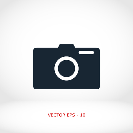 photo camera vector icon, flat design best vector iconのイラスト素材