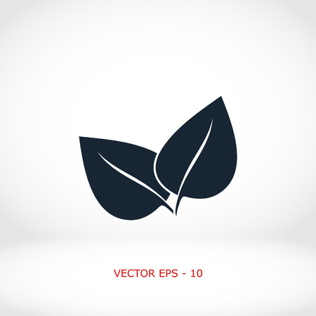 leaf vector icon, flat design best vector iconのイラスト素材